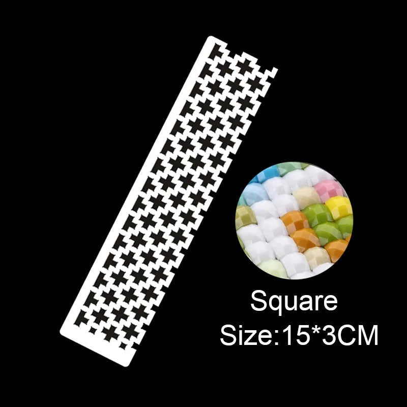 Stainless steel diamond painting grid ruler with mesh design for round and square drill alignment