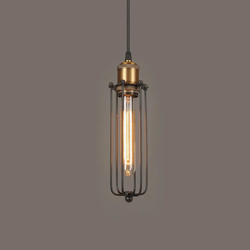 Brown iron Nordic retro industrial gladiator style fishing line chandelier