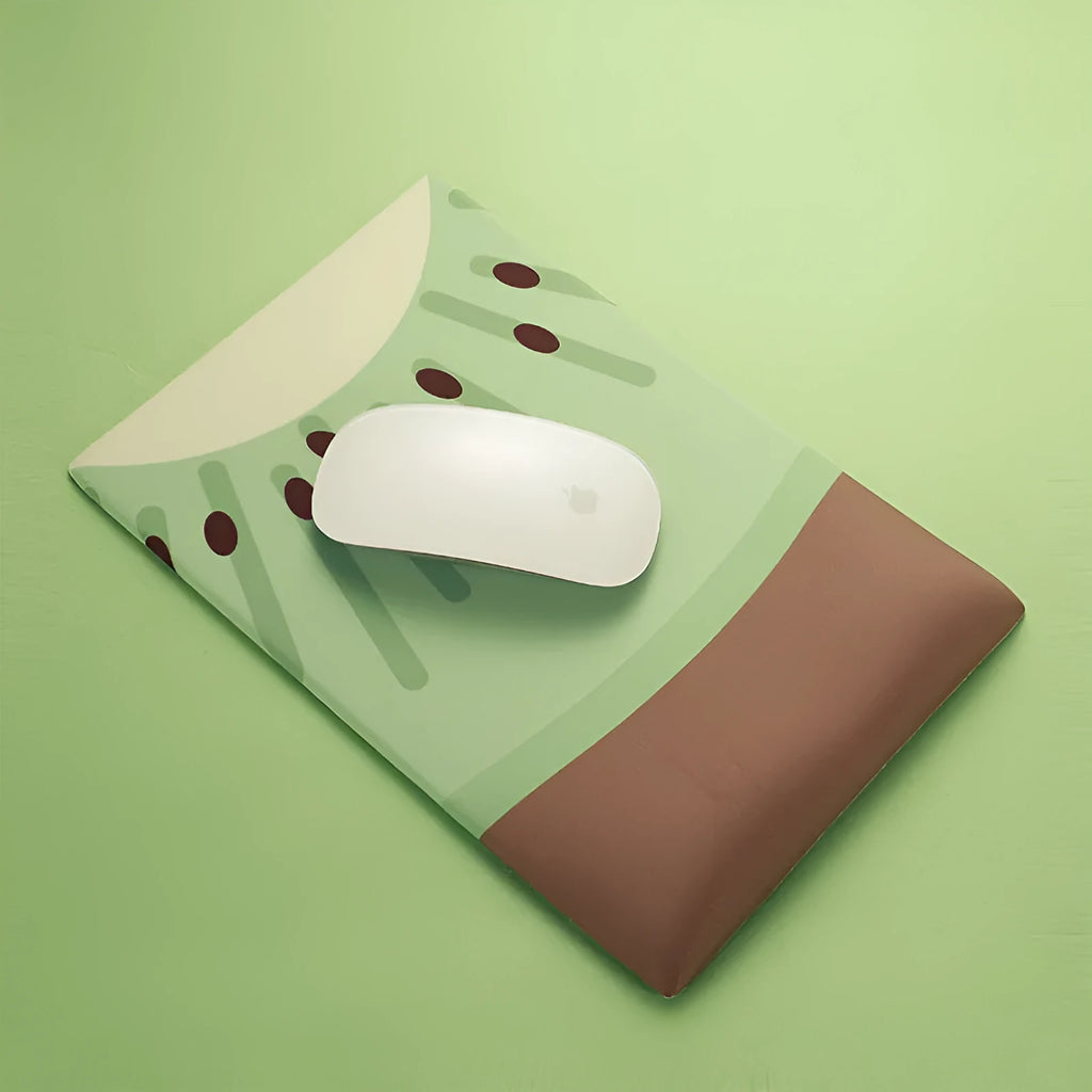 Cute creative girl design soft silicone and cloth wrist support mouse pad on a desk