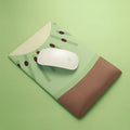 Cute creative girl design soft silicone and cloth wrist support mouse pad on a desk