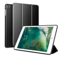 iPad Air 2 protective sleeve with silicone stand in clamshell design showing black, red, green, pink, gold, and blue colour options