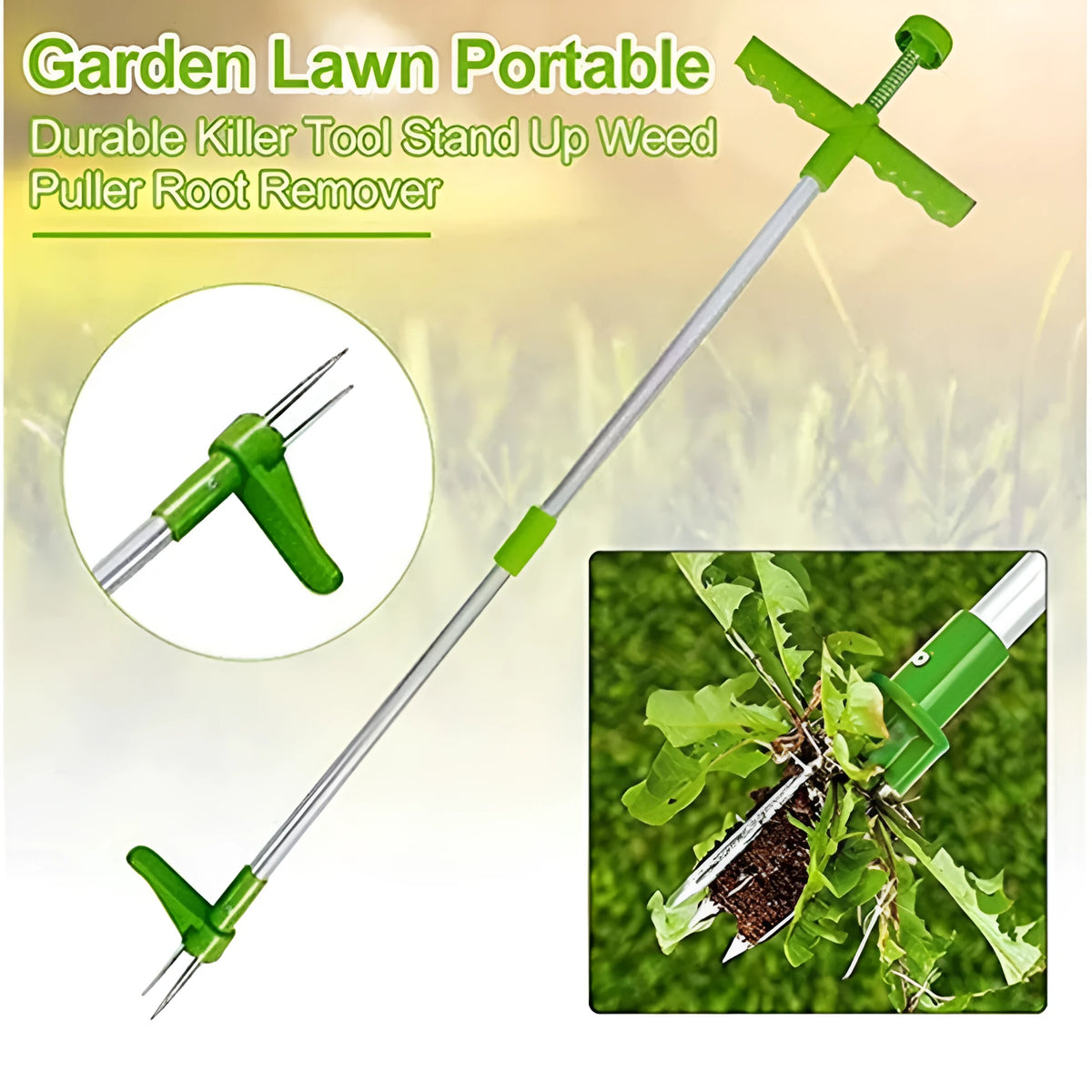 Aluminium tube manual weed puller gardening tool measuring 50cm long