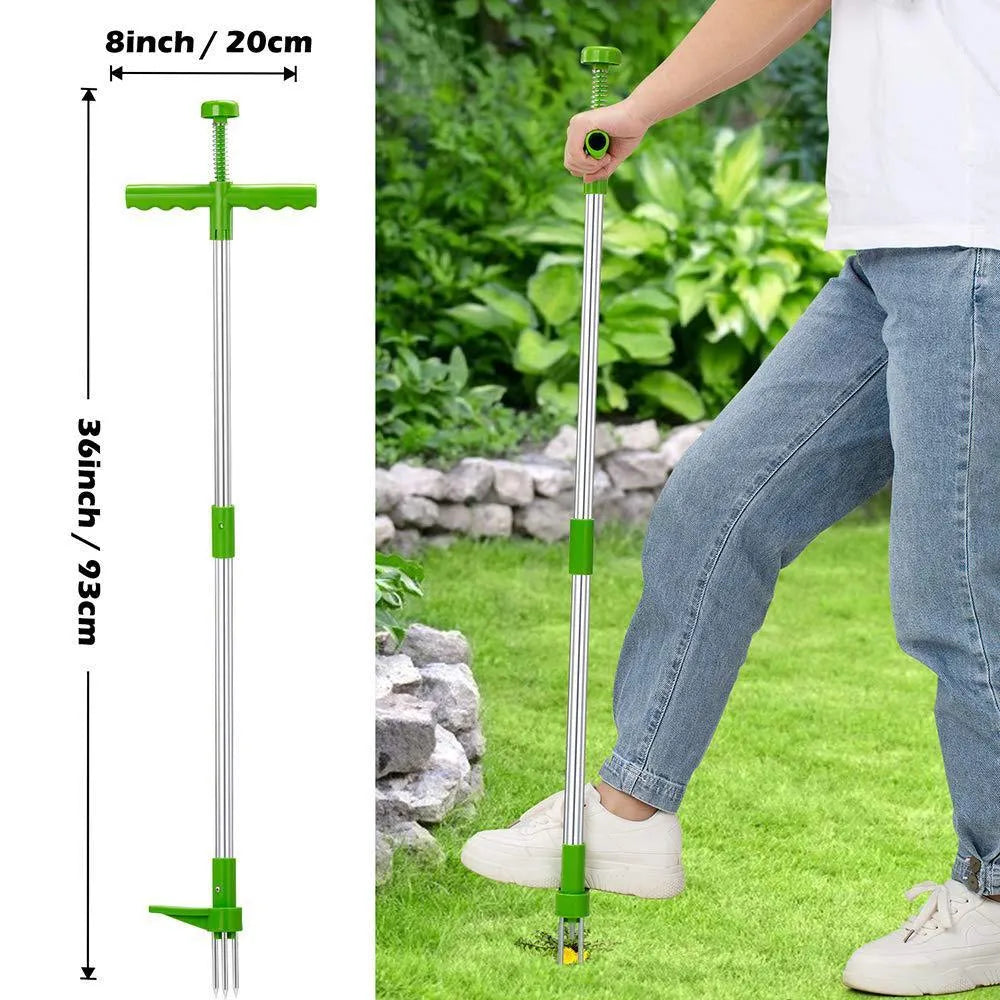 Aluminium tube manual weed puller gardening tool measuring 50cm long