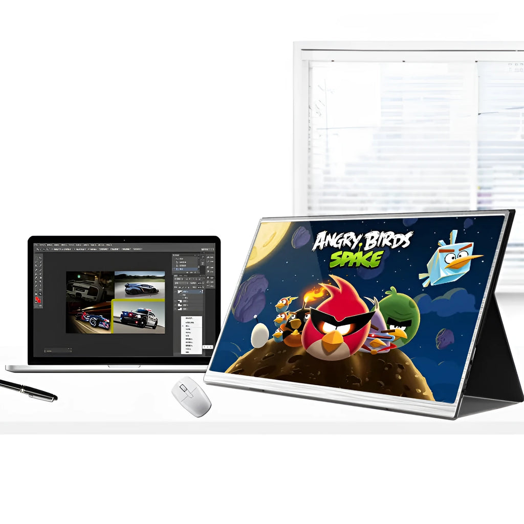 ZeusLap 15-inch ultra-thin portable IPS monitor with HDMI cable and split screen display function