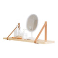 Nordic style pine wood wall storage rack measuring 50cm by 16cm for remote controls and cosmetics