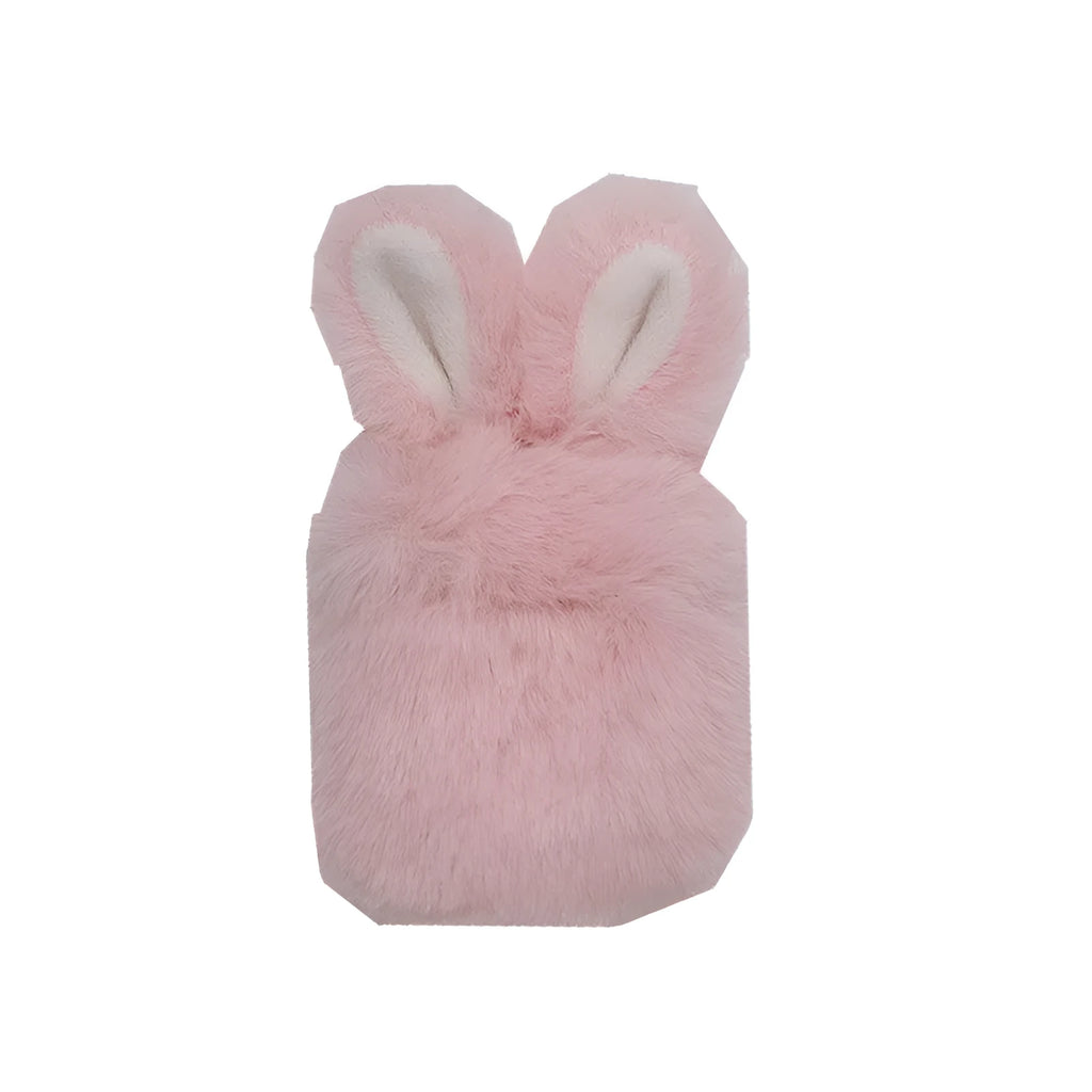 Pink rabbit ear silicone protective cover on Apple AirPods case