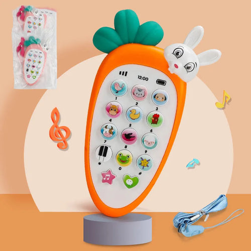Baby electronic phone toy in blue with sound buttons for early childhood educational development