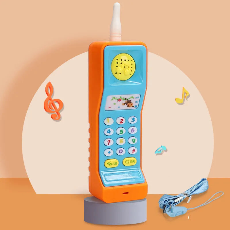 Baby electronic phone toy in blue with sound buttons for early childhood educational development