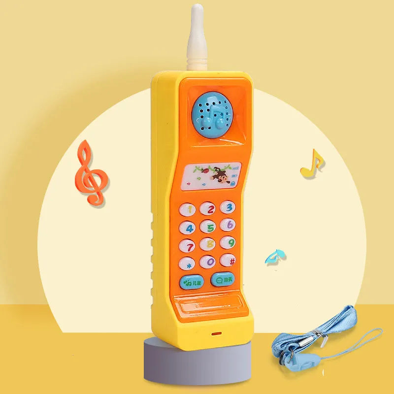 Baby electronic phone toy in blue with sound buttons for early childhood educational development