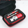 Red multi function socket set with 7-19mm and 9-21mm metric sockets and Type 0 wrench for electric screw applications