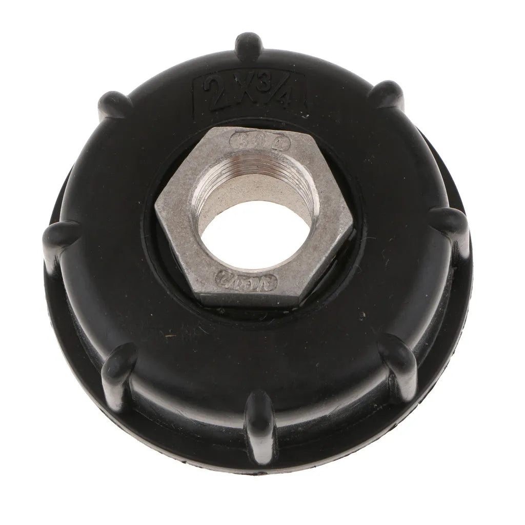 Black PP plastic and stainless steel chemical barrel connector with 60cm thread