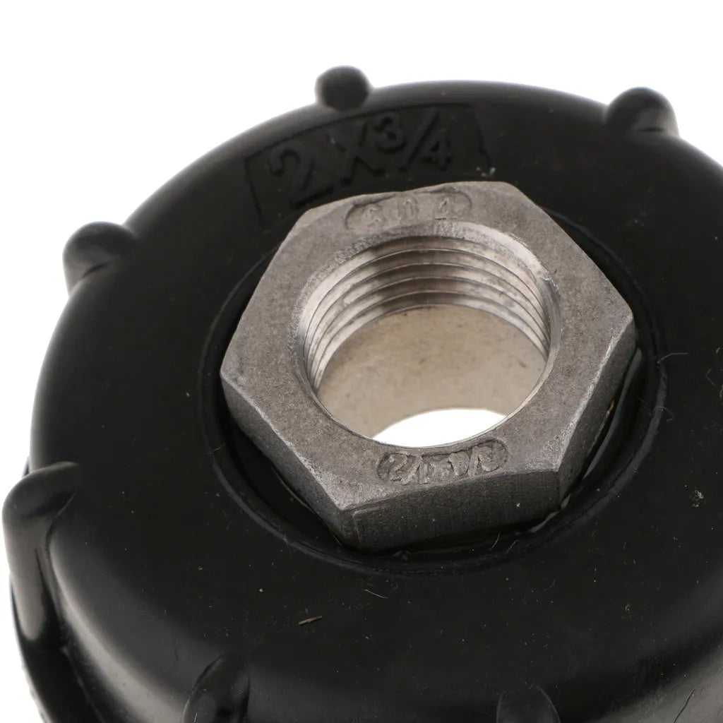 Black PP plastic and stainless steel chemical barrel connector with 60cm thread