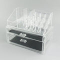 Acrylic clear storage container with foldable design and 18L capacity for cosmetic organisation