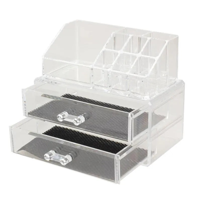 Acrylic clear storage container with foldable design and 18L capacity for cosmetic organisation