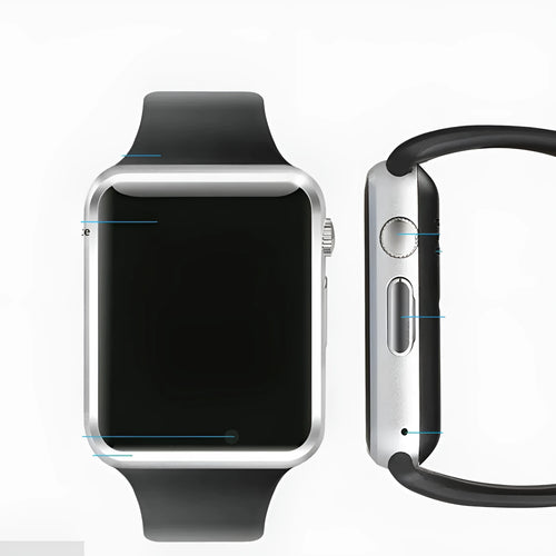 A1 smart watch with GSM SIM card phone function on wrist showing 1.54-inch display