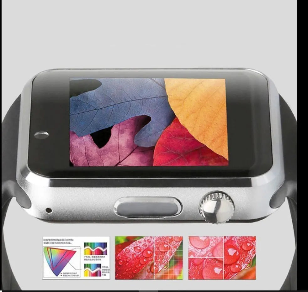 A1 smart watch with GSM SIM card phone function on wrist showing 1.54-inch display