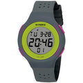 Thin LED sports watch with digital display showing 50m waterproof rating and luminous function