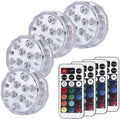 White disc-shaped waterproof LED light with remote control for garden and pool decoration