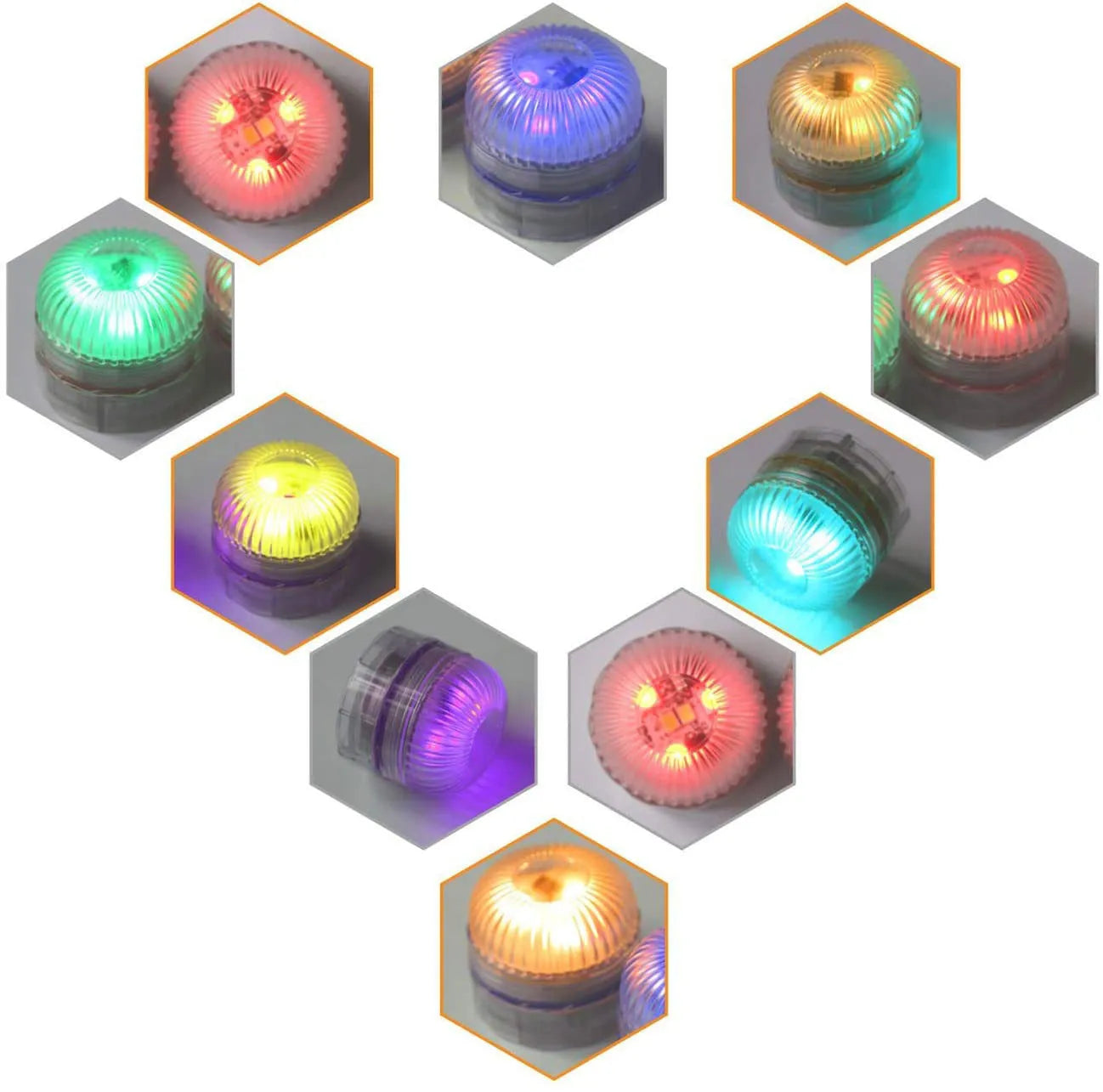 White disc-shaped waterproof LED light with remote control for garden and pool decoration