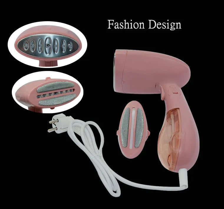 Pink Sokany 1500W handheld steam ironing brush with EU plug for smoothing clothes