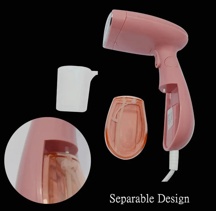 Pink Sokany 1500W handheld steam ironing brush with EU plug for smoothing clothes