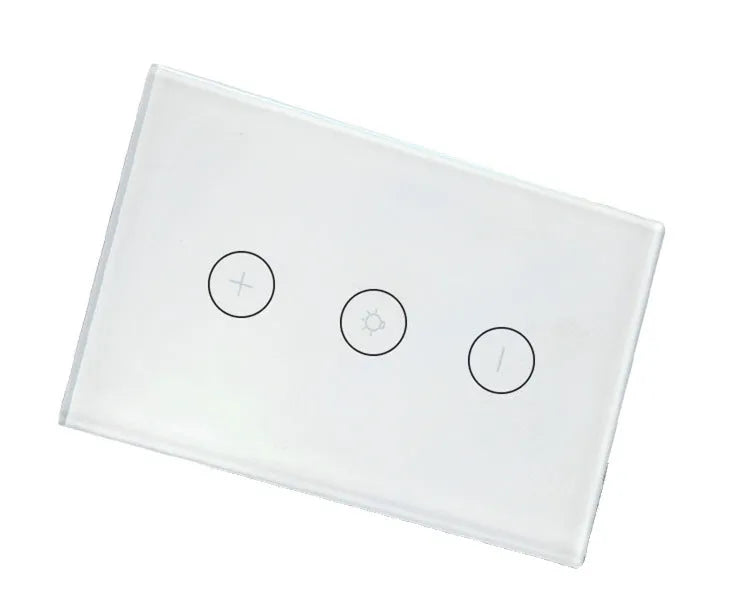 120 type smart wifi dimmer switch in black or white with tempered glass touch panel and plug options