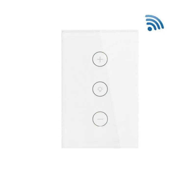 120 type smart wifi dimmer switch in black or white with tempered glass touch panel and plug options