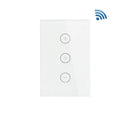 120 type smart wifi dimmer switch in black or white with tempered glass touch panel and plug options