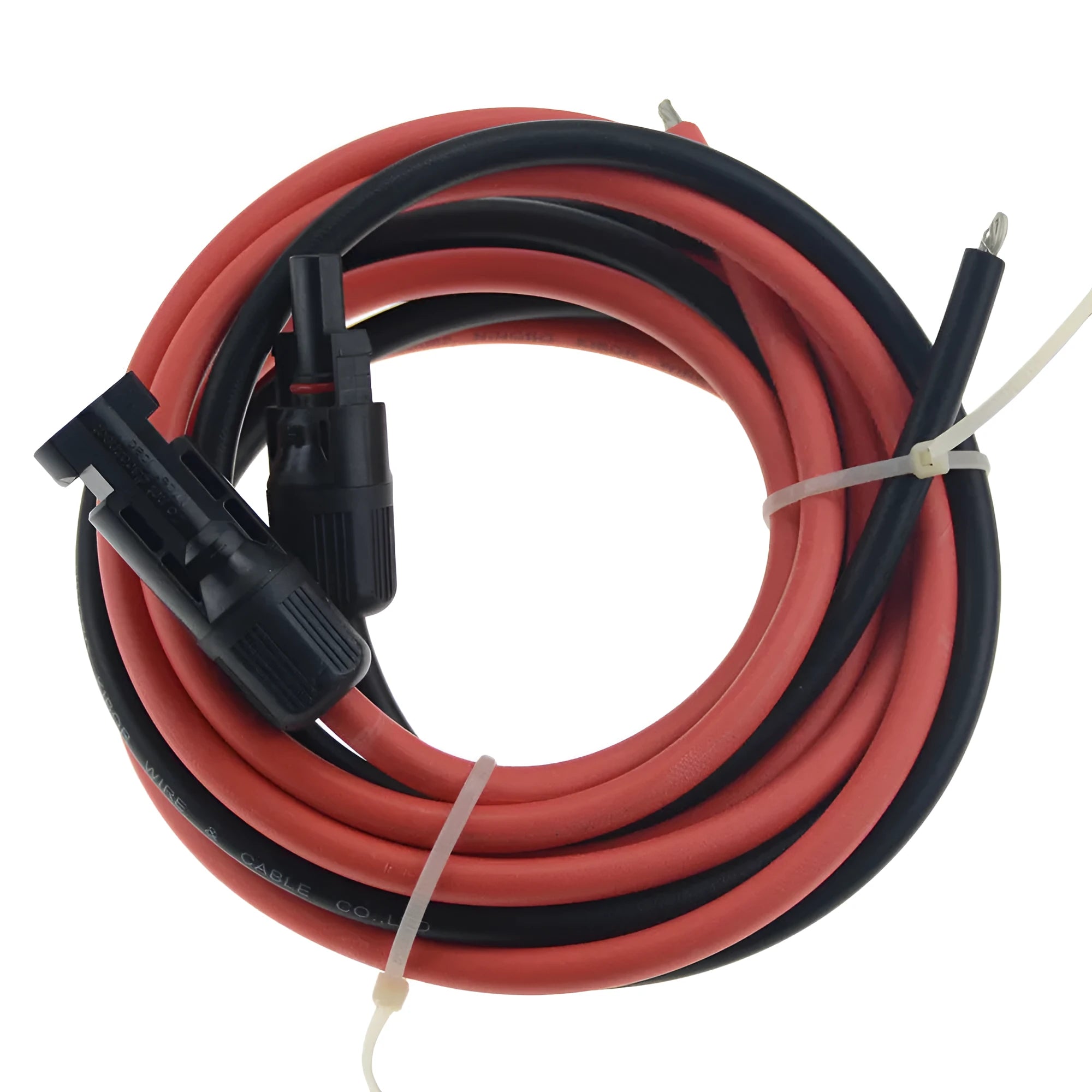 MC4 solar extension cable with halogen-free black insulation and tinned copper core for photovoltaic panels