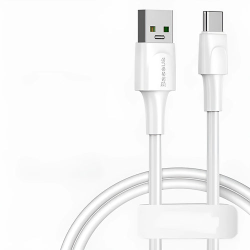 Baseus black and white Android fast charging cables with Micro USB connectors in 1 metre and 2 metre lengths.