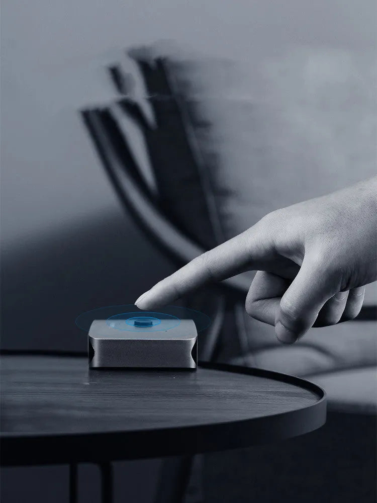 Haibeisi grey HDMI switcher device with two input ports and one output port for 4K signal sharing