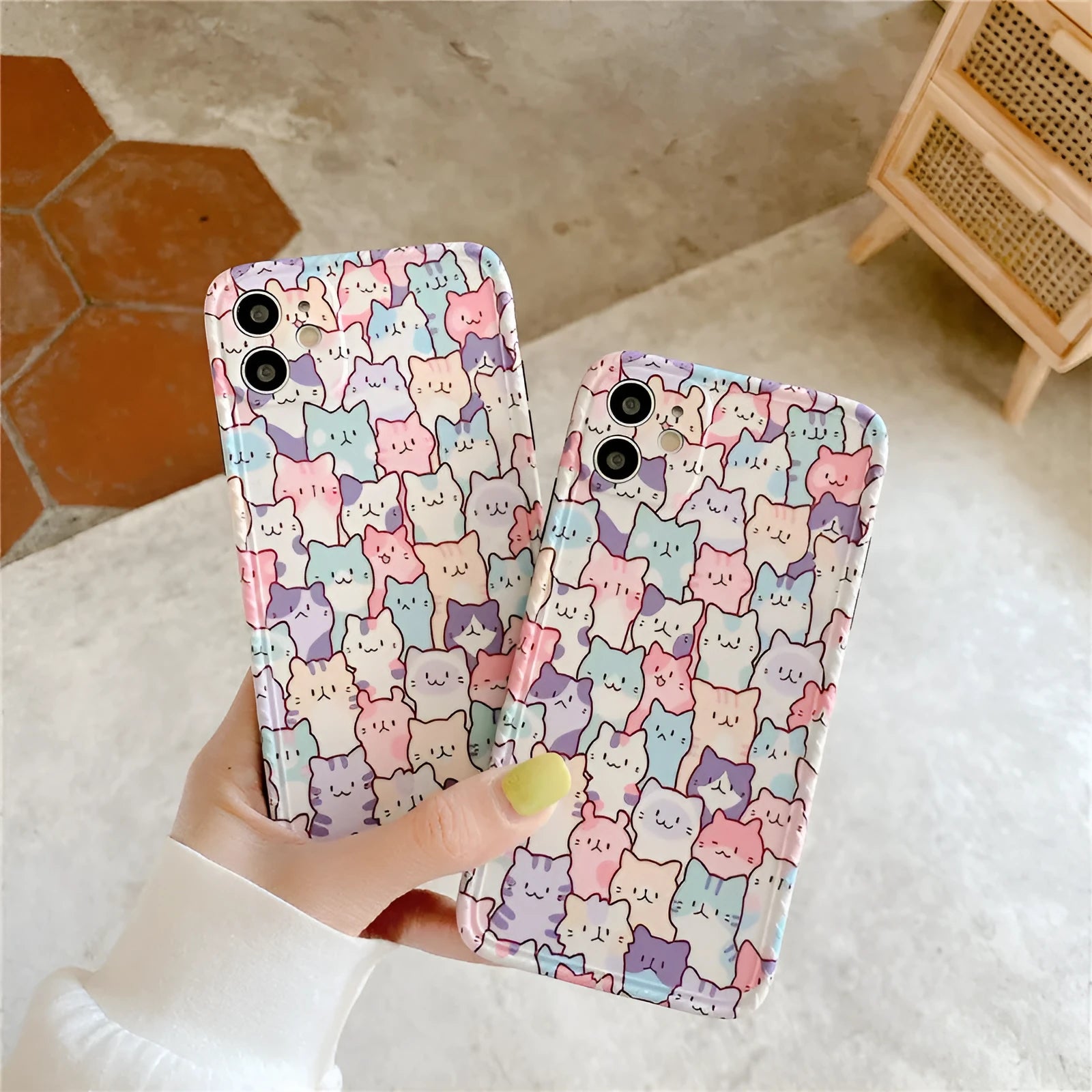 Colourful cartoon TPU protective case for Apple iPhone smartphones
