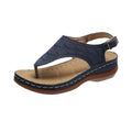 Women's casual wedge sandals with adjustable strap and solid colour artificial PU upper