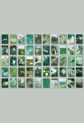 Japanese paper sticker book with 50 different collage patterns in 4x6cm size showing hand-tearable design