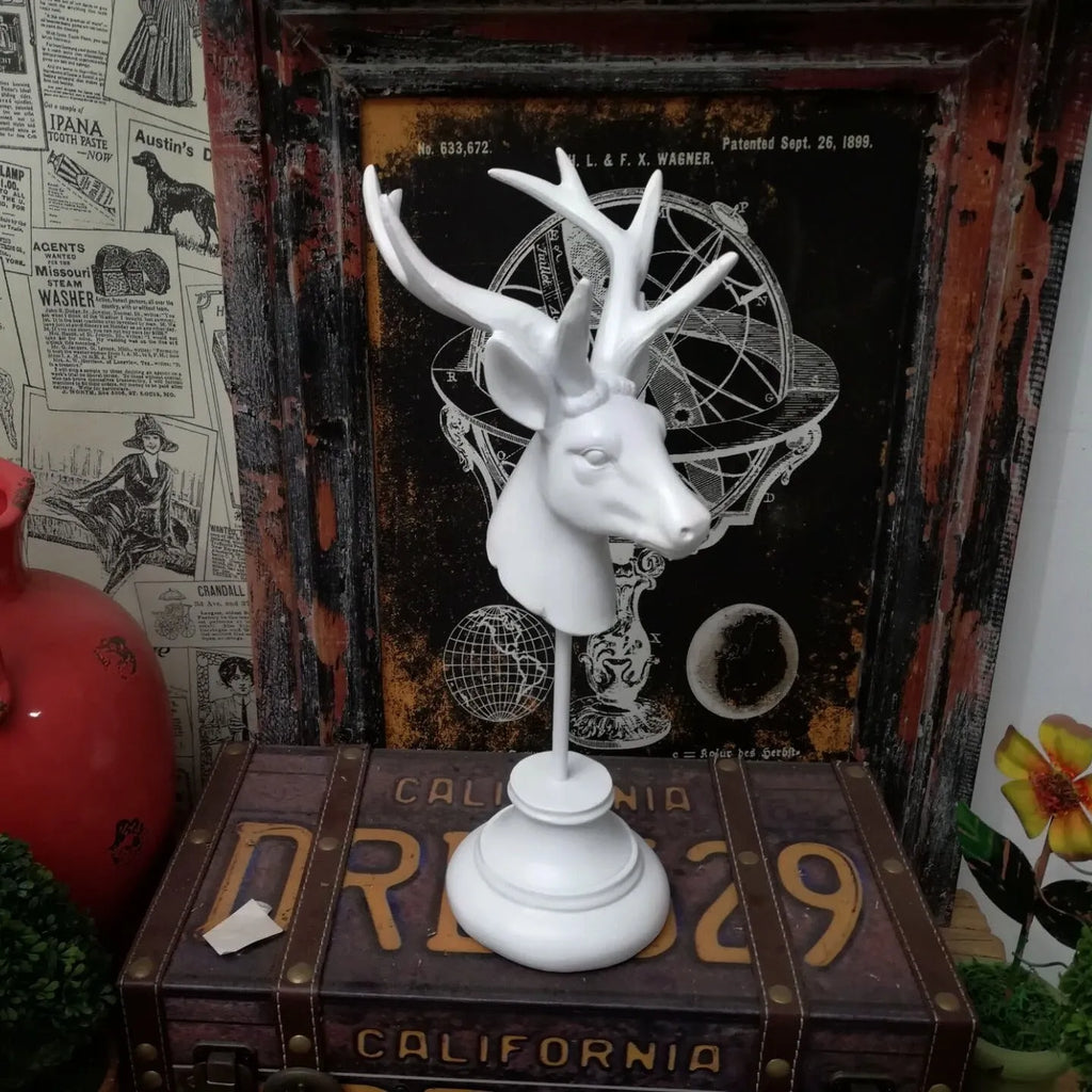 Natural resin animal home decoration sculpture in black, white, or wood colour finishes