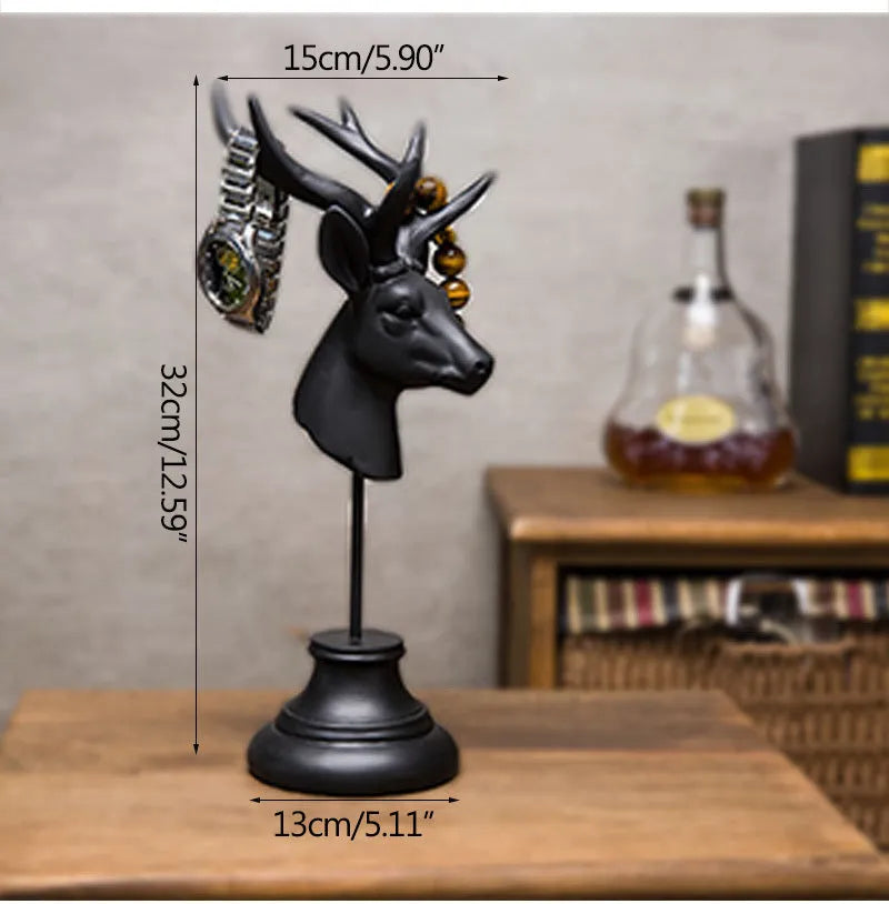 Natural resin animal home decoration sculpture in black, white, or wood colour finishes