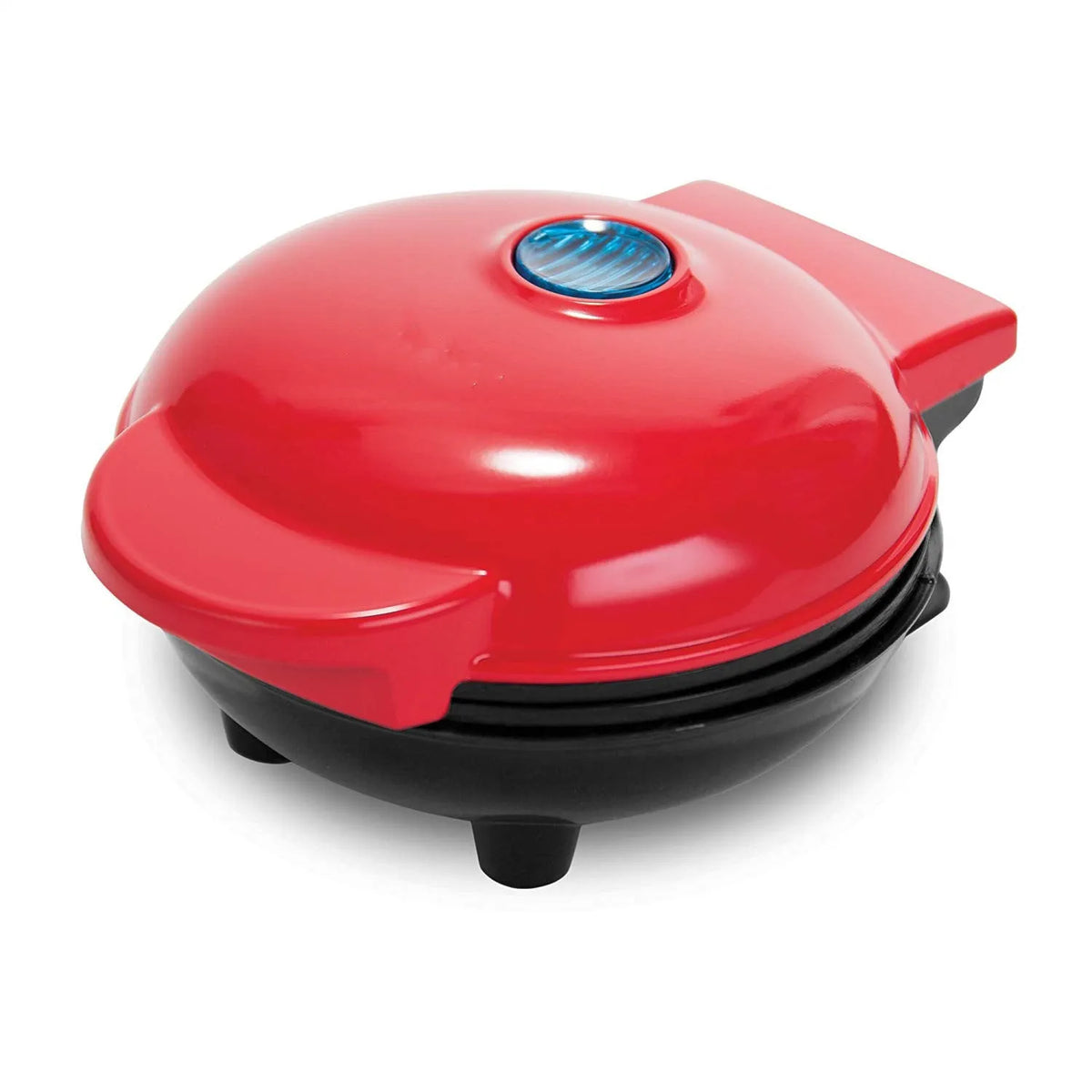 Red mini waffle maker, 350W, 16.5 x 8.5 x 12.5cm, with 75cm cable and EU, UK or US plug option
