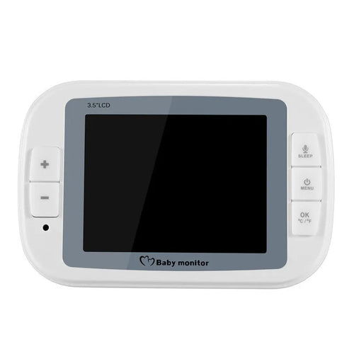 White 3.5 inch digital wireless baby monitor with night vision camera and temperature sensor for nursery safety
