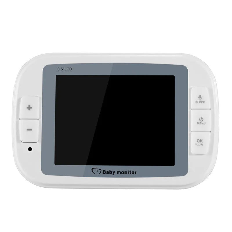 White 3.5 inch digital wireless baby monitor with night vision camera and temperature sensor for nursery safety