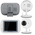White 3.5 inch digital wireless baby monitor with night vision camera and temperature sensor for nursery safety