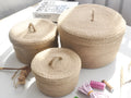 Japanese style linen fabric underwear storage box with dustproof cover in three sizes