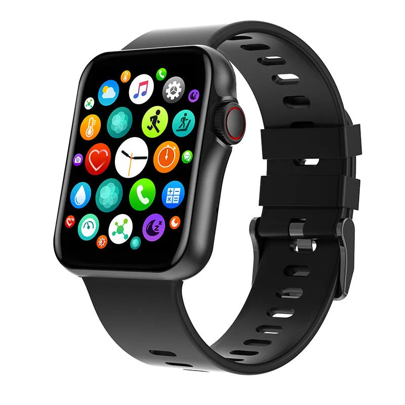 D06 colour screen Bluetooth smart watch on wrist showing split-screen display.