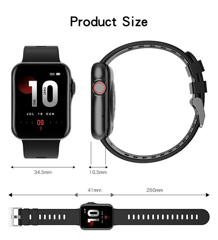 D06 colour screen Bluetooth smart watch on wrist showing split-screen display.
