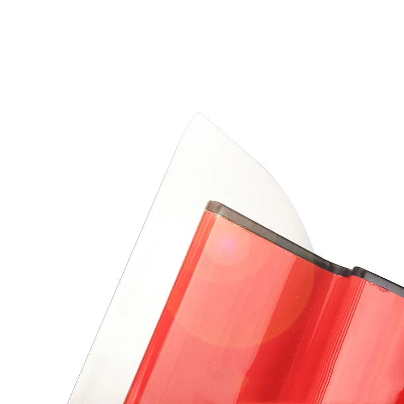Red-handled 40cm stainless steel leveling scraper for wall putty and wallpaper paste.