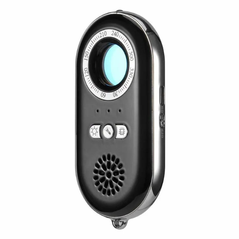 Wireless signal detector for travel security with vibration alarm and hidden camera detection