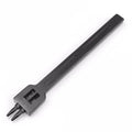 Black manual leather hole punching tool with a row of teeth for creating stitch holes.