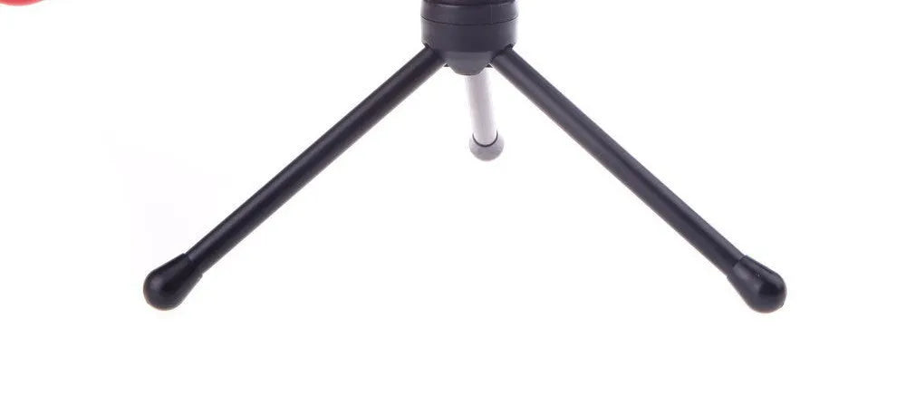 Black wired microphone with clip holder for PC karaoke and chatting