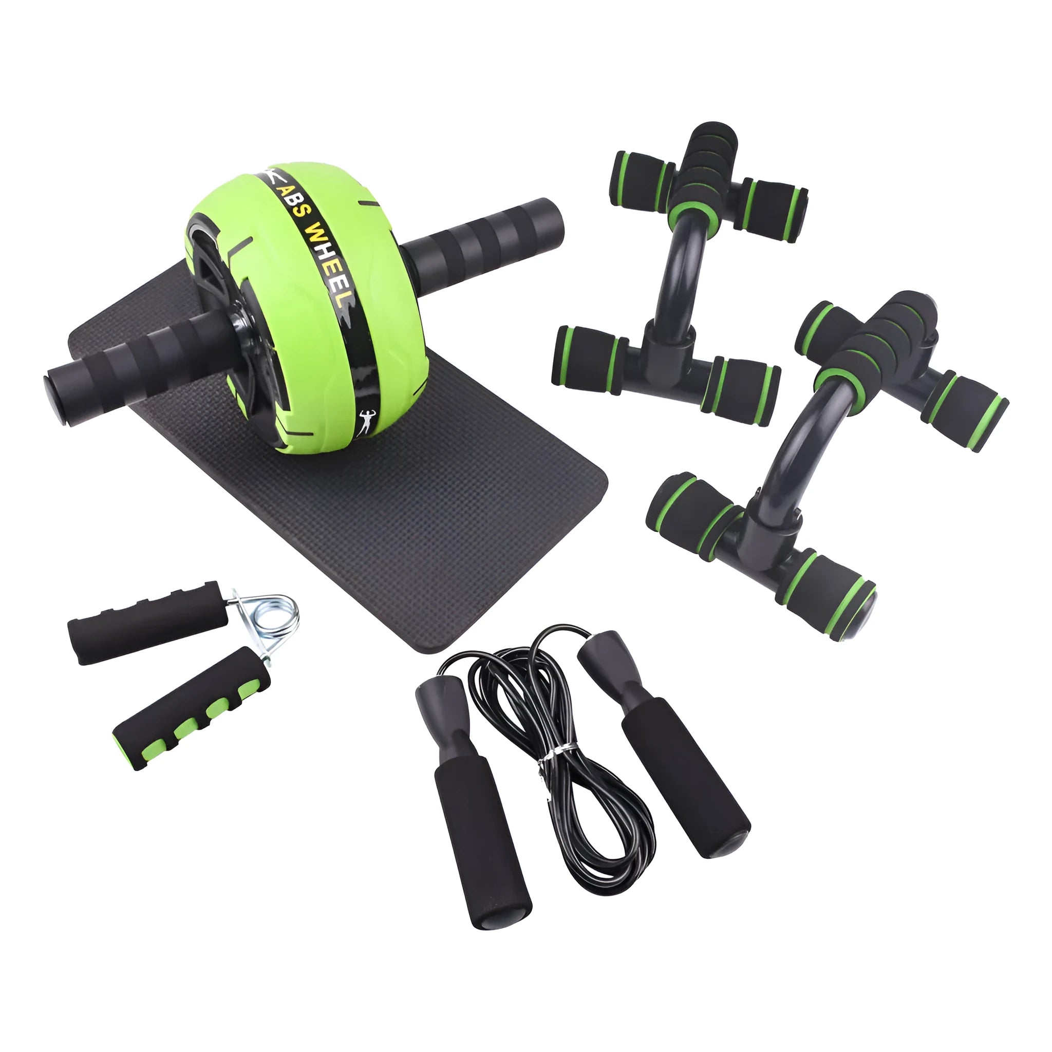 Resistance bands push-up bar and abdominal trainer fitness set in choice of four colours