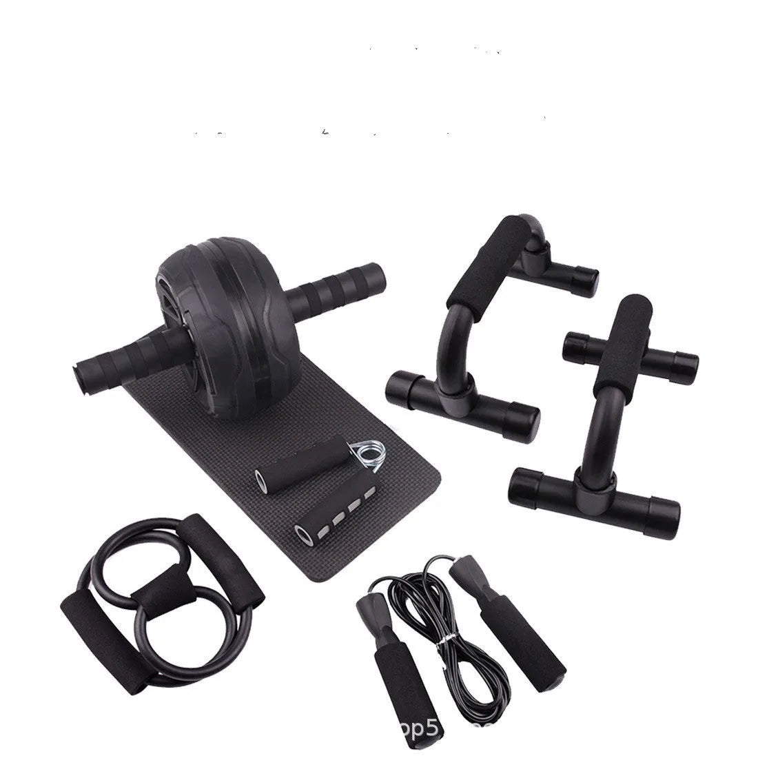 Resistance bands push-up bar and abdominal trainer fitness set in choice of four colours
