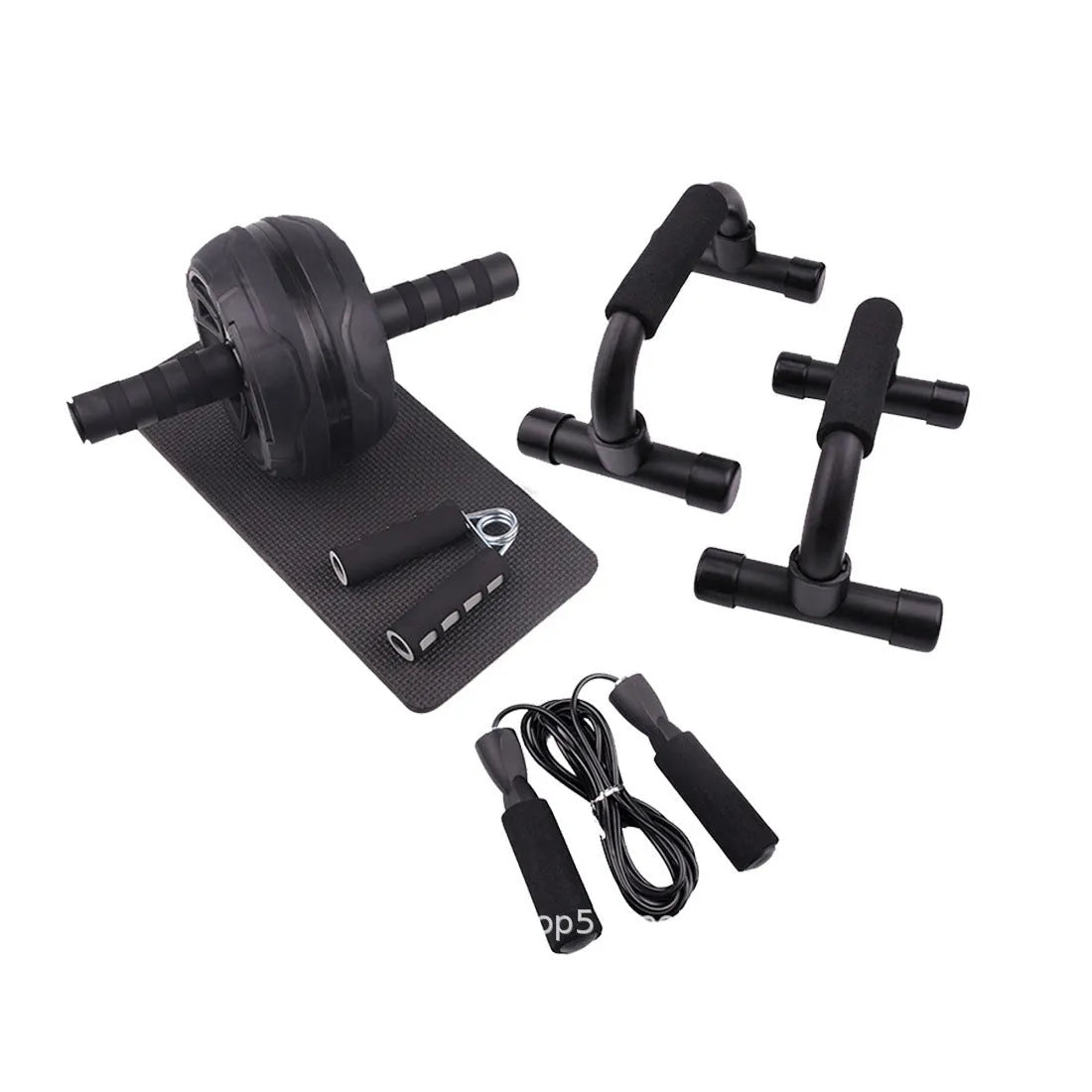 Resistance bands push-up bar and abdominal trainer fitness set in choice of four colours
